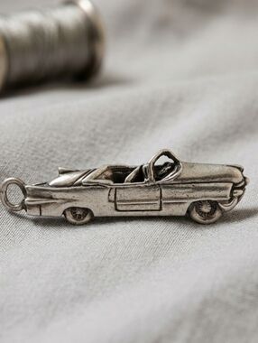 Vintage 1950s Style Classic Convertible Solid Sterling Silver Charm